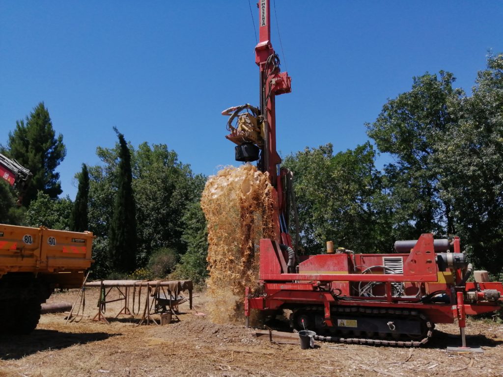 Juillet 2020, Hydrogéologie plaine quaternaire Forage de reconnaissance à Saint Feliu d'Avall