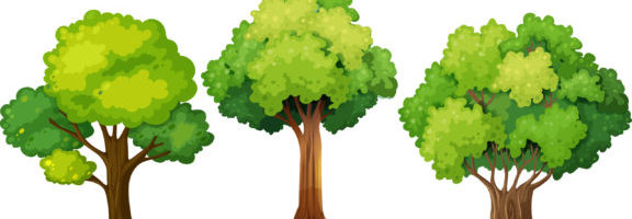 Set of different tree design illustration